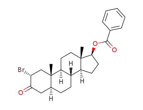 Molecular Structure of 96192-10-8 (2α-Brom-17β-benzoyloxy-5α-androstanon-(3))