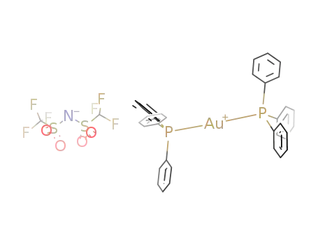 Molecular Structure of 1259377-02-0 ([(Ph<sub>3</sub>P)<sub>2</sub>Au]<sup>+</sup>SbF<sub>6</sub><sup>-</sup>)