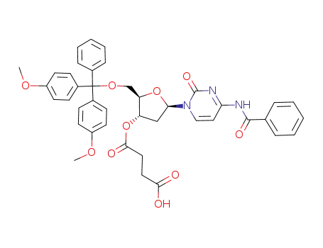 Molecular Structure of 74405-44-0 (5'-O-(4,4'-DIMETHOXYTRITYL)-N4-BENZOYL-2'-DEOXYCYTIDINE-3'-O-SUCCINIC ACID)
