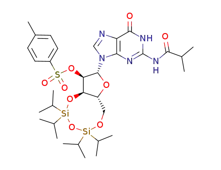 N<sup>2</sup>-isobutyryl-2'-O-p-toluenesulfonyl-3',5'-O-(1,1,3,3-tetraisopropyl-1,3-disiloxanyl)guanosine