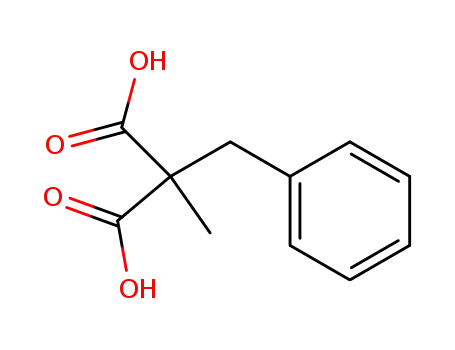 Molecular Structure of 34917-00-5 (Propanedioic acid, methyl(phenylmethyl)-)