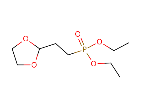 Molecular Structure of 17053-10-0 (Phosphonic acid, [2-(1,3-dioxolan-2-yl)ethyl]-, diethyl ester)