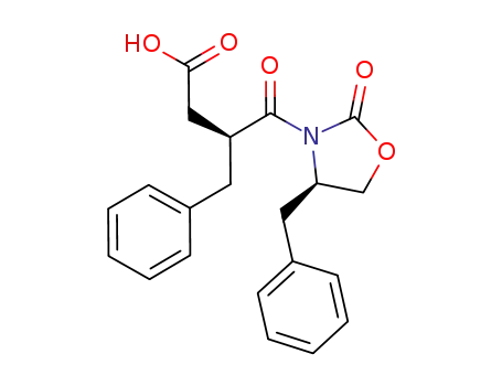 Molecular Structure of 1141895-98-8 ((S)-3-benzyl-4-((R)-4-benzyl-2-oxooxazolidin-3-yl)-4-oxobutanoic acid)