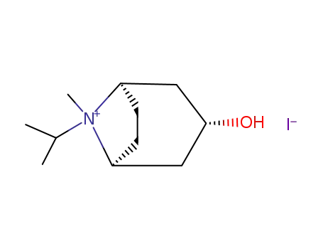 Molecular Structure of 93713-44-1 ((1R,3R,5S)-3-Hydroxy-8-isopropyl-8-methyl-8-azonia-bicyclo[3.2.1]octane; iodide)