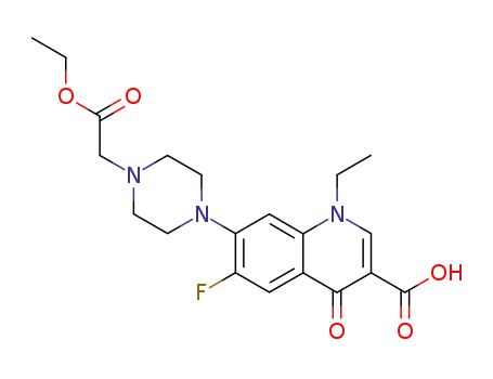 Molecular Structure of 118476-20-3 (1-Ethyl-6-fluoro-1,4-dihydro-7-<4-<(ethoxycarbonyl)methyl>-1-piperazinyl>-4-oxoquinoline-3-carboxylic Acid)