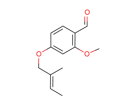 Molecular Structure of 1189552-07-5 ((E)-2-methoxy-4-(2-methylbut-2-enyloxy)benzaldehyde)