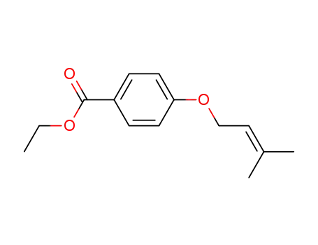 Molecular Structure of 89091-82-7 (Benzoic acid, 4-[(3-methyl-2-butenyl)oxy]-, ethyl ester)
