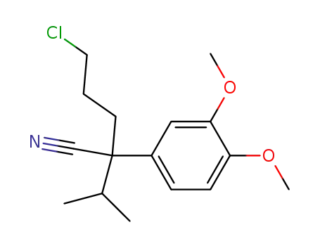 Molecular Structure of 27487-83-8 (5-chloro-2-(3,4-dimethoxyphenyl)-2-isopropylvaleronitrile)