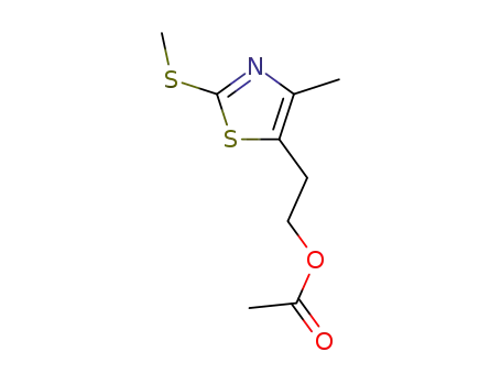 Molecular Structure of 98960-04-4 (1-acetoxy-2-(4-methyl-2-methylsulfanyl-thiazol-5-yl)-ethane)
