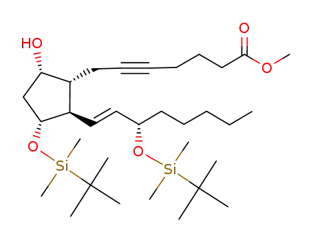 Molecular Structure of 59926-53-3 (5,6-didehydro-11,15-O-bis(tert-butyldimethylsilyl)PGF<sub>2α</sub> methyl ester)
