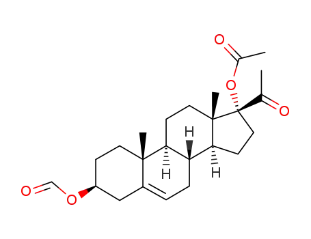 Molecular Structure of 83984-86-5 (3beta,17-dihydroxypregn-5-en-20-one 17-acetate 3-formate)