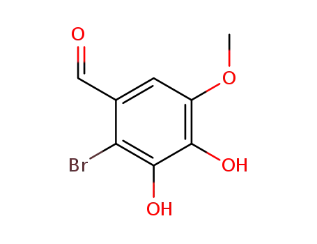 Molecular Structure of 65144-12-9 (Benzaldehyde, 2-bromo-3,4-dihydroxy-5-methoxy-)