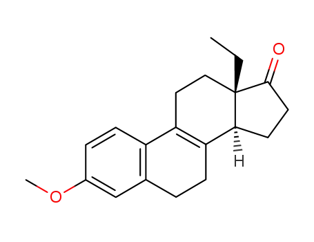 Molecular Structure of 38393-52-1 ((13S,14S)-13-ethyl-3-methoxy-6,7,11,12,13,14,15,16-octahydro-cyclopenta[a]phenanthren-17-one)