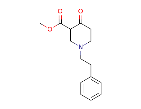 Molecular Structure of 66670-11-9 (methyl 1-(2-phenylethyl)-4-oxo-piperidine-3-carboxylate)