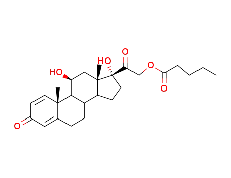 Molecular Structure of 39791-31-6 (11beta,17,21-trihydroxypregna-1,4-diene-3,20-dione 21-valerate)