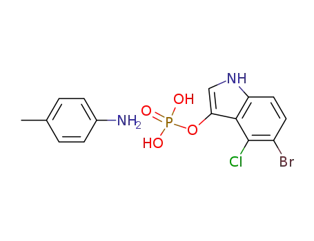 Molecular Structure of 6578-06-9 (5-Bromo-4-chloro-3-indolyl phosphate p-toluidine salt)