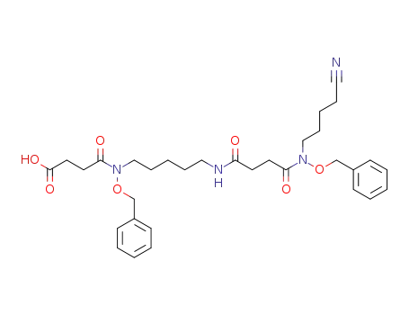 Molecular Structure of 129245-24-5 (5,16-bis(benzyloxy)-20-cyano-4,12,15-trioxo-5,11,16-triazaeicosanoic acid)