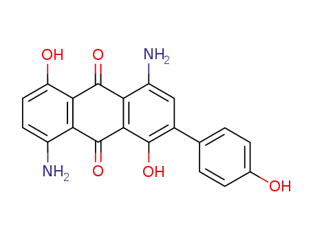 Molecular Structure of 7098-08-0 (4,8-diamino-1,5-dihydroxy-2-(4-hydroxyphenyl)anthraquinone)