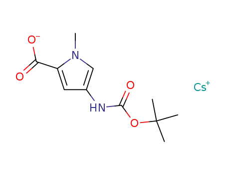 Molecular Structure of 77716-12-2 (Caesium; 4-tert-butoxycarbonylamino-1-methyl-1H-pyrrole-2-carboxylate)
