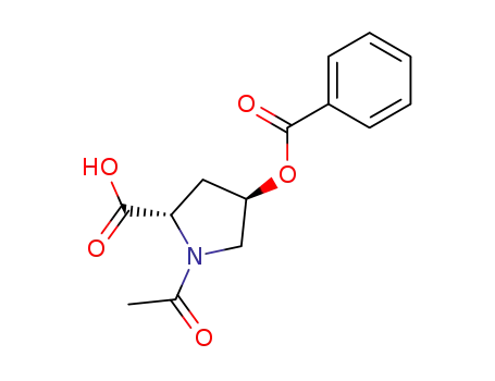 Molecular Structure of 43176-83-6 ((2S,4R)-N-acetyl-4-benzoyloxy-proline)