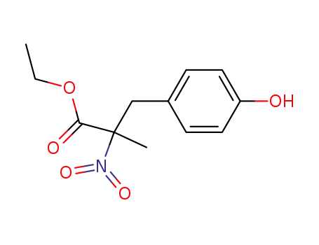 Molecular Structure of 16109-65-2 (2-Nitro-2-(4-hydroxybenzyl)propionsaeureethylester)