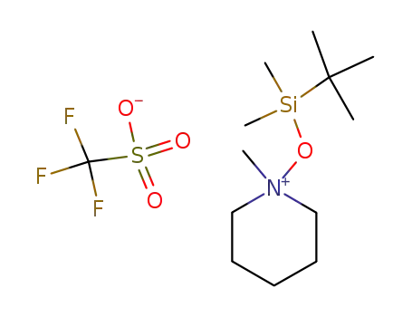 Molecular Structure of 90524-27-9 (Trifluoro-methanesulfonate1-(tert-butyl-dimethyl-silanyloxy)-1-methyl-piperidinium;)