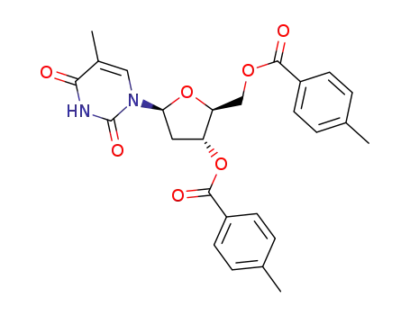 Molecular Structure of 3056-13-1 (1-(2-deoxy-3,5-di-p-toluoyl-β-L-ribose)-5-methyluracil)