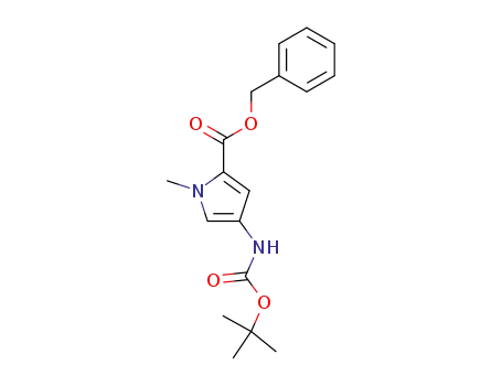 Molecular Structure of 77716-13-3 (benzyl 4-<<(tert-butyloxy)carbonyl>amino>-1-methyl-pyrrole-2-carboxylate)