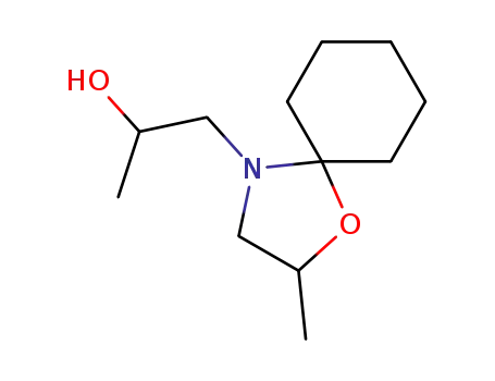 Molecular Structure of 106345-18-0 (1-(2-Methyl-1-oxa-4-aza-spiro[4.5]dec-4-yl)-propan-2-ol)