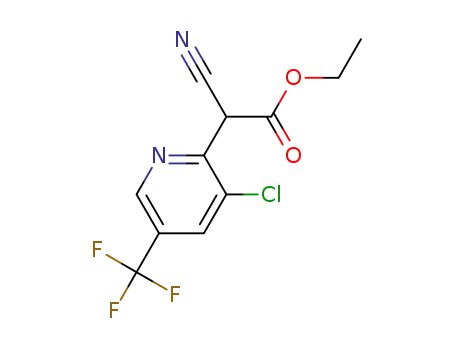 Molecular Structure of 923251-81-4 (Ethyl 2-[3-chloro-5-(trifluoromethyl)-2-pyridyl]-2-cyanoacetate)