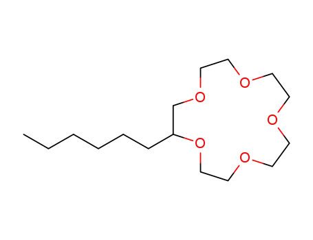 Molecular Structure of 65743-07-9 (2-hexyl-1,4,7,10,13-pentaoxacyclopentadecane)