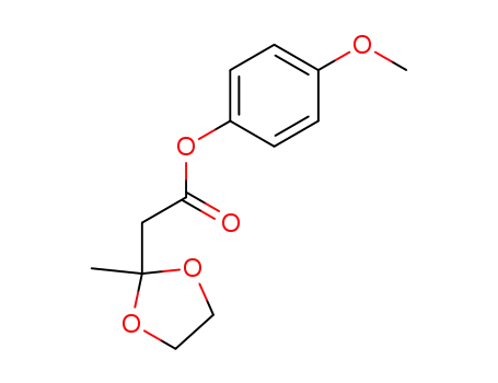 Molecular Structure of 110450-41-4 (1,3-Dioxolane-2-acetic acid, 2-methyl-, 4-methoxyphenyl ester)