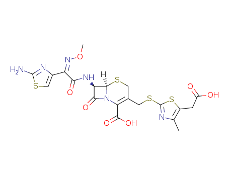 5-Thia-1-azabicyclo[4.2.0]oct-2-ene-2-carboxylic acid, 7-[[(2Z)-2-(2-amino-4-thiazolyl)-2-(methoxyimino)acetyl]amino]-3-[[[5-(carboxymethyl)-4-methyl-2-thiazolyl]thio]methyl]-8-oxo-, (6R,7R)-