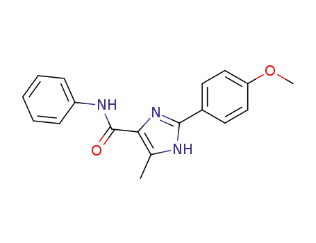 Molecular Structure of 77049-31-1 (1H-Imidazole-4-carboxamide, 2-(4-methoxyphenyl)-5-methyl-N-phenyl-)