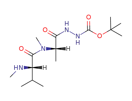 Molecular Structure of 383396-86-9 (N'-{(S)-2-[Methyl-((S)-3-methyl-2-methylamino-butyryl)-amino]-propionyl}-hydrazinecarboxylic acid tert-butyl ester)