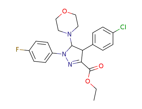 4-(4-Chlorphenyl)-1-(4-fluorphenyl)-5-morpholino-4,5-dihydro-pyrazol-3-carbonsaeure-ethylester