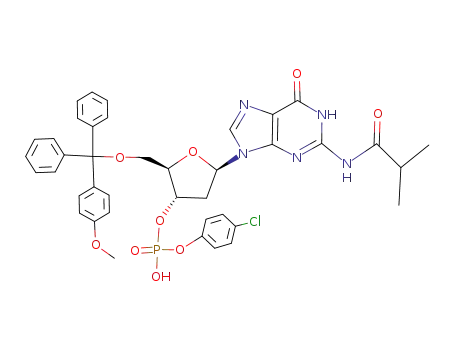 5'-O-monomethoxytrityl-N-isobutyryldeoxyguanosine 3'-p-chlorophenylphosphonate