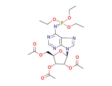 Molecular Structure of 154534-45-9 (triethyl N-<9-(2,3,5-tri-O-acetyl-β-D-ribofuranosyl)purin-6-yl>phosphorimidate)
