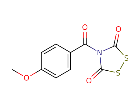 Molecular Structure of 1093188-46-5 (N-(4-methoxybenzoyl)-1,2,4-dithiazolidine-3,5-dione)