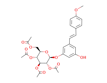 (E)-5-hydroxy-4'-methoxy-3-(2,3,4,6-tetra-O-acetyl-β-D-glucopyranosyloxy)stilbene