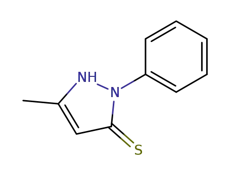 Molecular Structure of 32327-79-0 (3H-Pyrazole-3-thione, 1,2-dihydro-5-methyl-2-phenyl-)