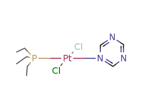 Molecular Structure of 112793-15-4 (trans-(PtCl<sub>2</sub>(P(C<sub>2</sub>H<sub>5</sub>)3))(1,3,5-triazine))
