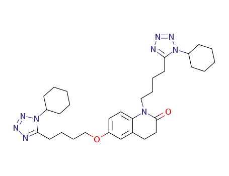 Molecular Structure of 865792-18-3 (Cilostazol Related Compound C (50 mg) (1-(4-(5-Cyclohexyl-1H-tetrazol-1-yl)butyl)-6-(4-(1-cyclohexyl-1H-tetrazol-5-yl)butoxy)-3,4-dihydroquinolin-2(1H)-one))