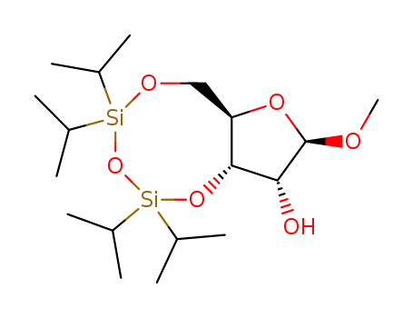 Molecular Structure of 76700-76-0 ((6aR,8R,9R,9aS)-2,2,4,4-tetraisopropyl-8-methoxytetrahydro-6H-furo[3,2- f][1,3,5,2,4]trioxadisilocin-9-ol)