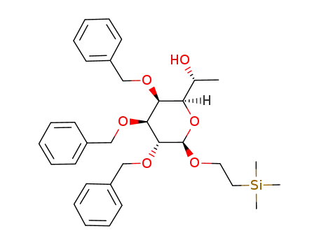 Molecular Structure of 153718-22-0 (2-(trimethylsilyl)ethyl 2,3,4-tri-O-benzyl-7-deoxy-β-D-glycero-D-galacto-heptopyranoside)