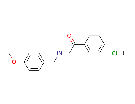Molecular Structure of 112698-38-1 (Ethanone, 2-[[(4-methoxyphenyl)methyl]amino]-1-phenyl-, hydrochloride)