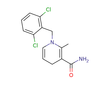 Molecular Structure of 91999-48-3 (3-Pyridinecarboxamide,
1-[(2,6-dichlorophenyl)methyl]-1,4-dihydro-2-methyl-)