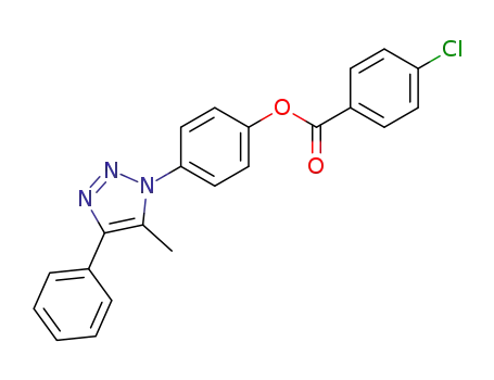 Molecular Structure of 89778-88-1 (Benzoic acid, 4-chloro-,
4-(5-methyl-4-phenyl-1H-1,2,3-triazol-1-yl)phenyl ester)