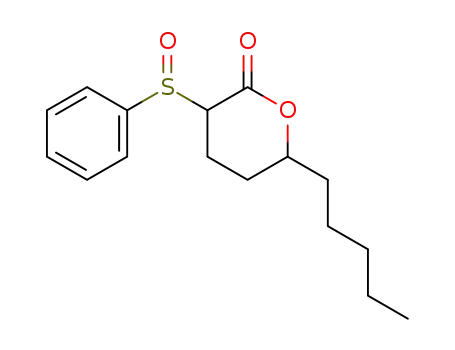 3-Benzenesulfinyl-6-pentyl-tetrahydro-pyran-2-one
