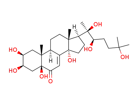 Molecular Structure of 109786-20-1 ((2beta,3beta,5alpha,14xi,22R)-2,3,5,14,20,22,25-heptahydroxycholest-7-en-6-one)